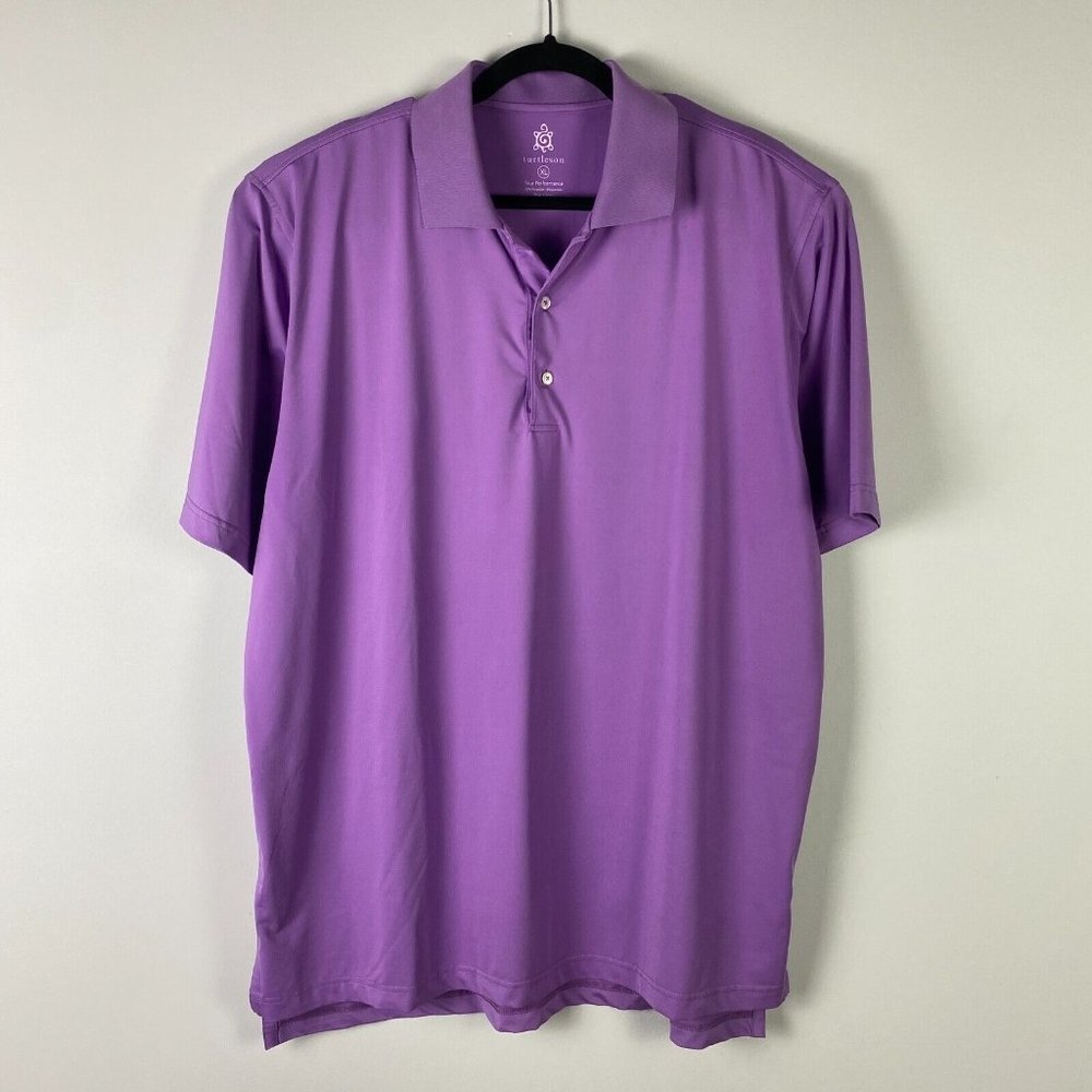 Turtleson Tour Performance Polo Shirt Mens XL Purple Short Sleeve Golf